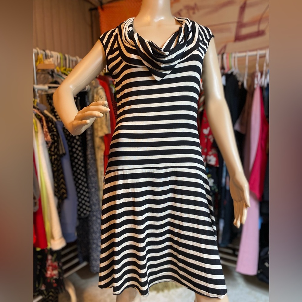 Black and white striped dress size S